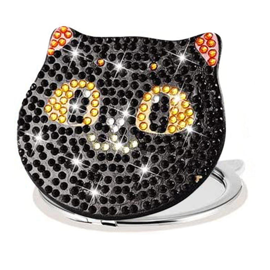 DIY Diamond Art Mosaic Makeup Mirror Paint by Number Kits Cat for Adult and Kids