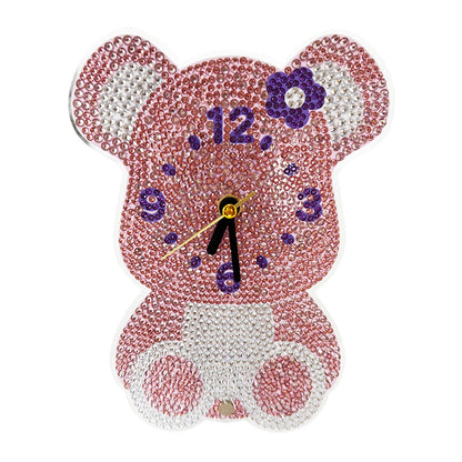 DIY Crystal Diamond Clock Art Craft Set 5D Diamond Art Mosaic Clock Cartoon Gift