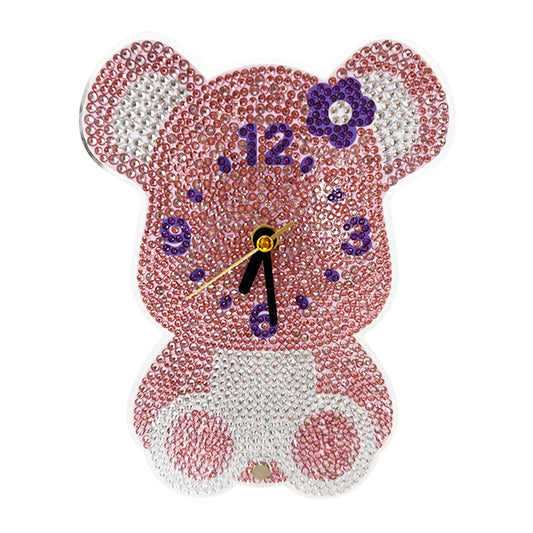 DIY Crystal Diamond Clock Art Craft Set 5D Diamond Art Mosaic Clock Cartoon Gift