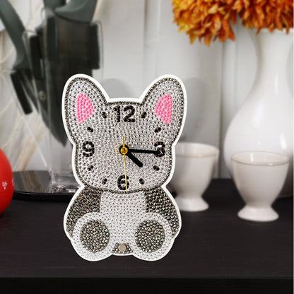 DIY Crystal Diamond Clock Art Craft Set 5D Diamond Art Mosaic Clock Cartoon Gift