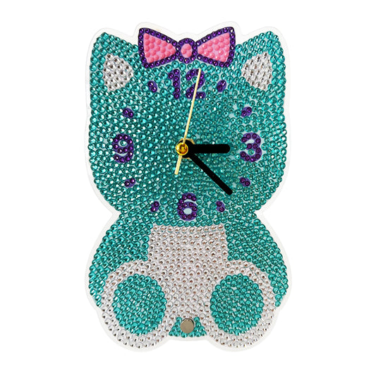 DIY Crystal Diamond Clock Art Craft Set 5D Diamond Art Mosaic Clock Cartoon Gift