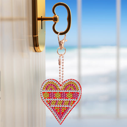 5pcs Diamond Art Key Rings Hanging Ornaments 5D Special-shaped Drill Bag Pandant