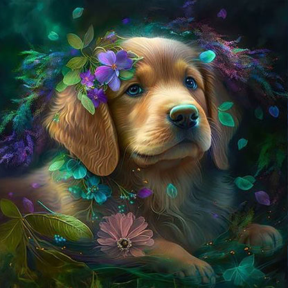 Dog - Full Round Drill Diamond Painting 30*30CM