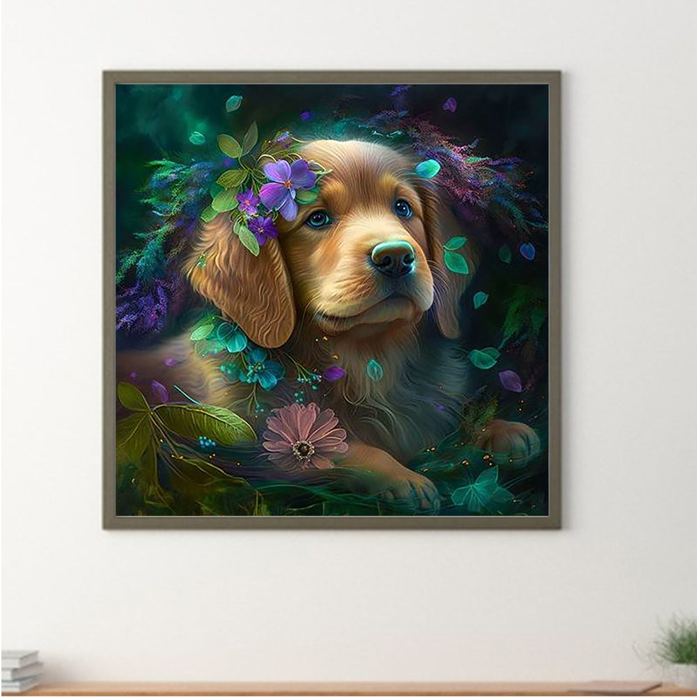 Dog - Full Round Drill Diamond Painting 30*30CM