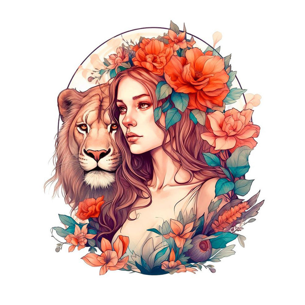 Beauty And The Lion - Full Square Drill Diamond Painting 30*40CM