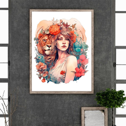 Beauty And The Lion - Full Square Drill Diamond Painting 30*40CM