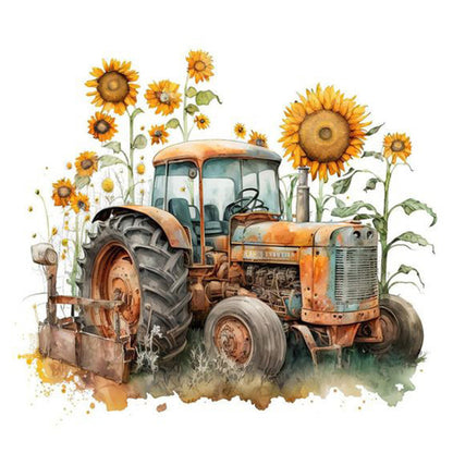 Sunflower Tractor - Full Square Drill Diamond Painting 40*40CM