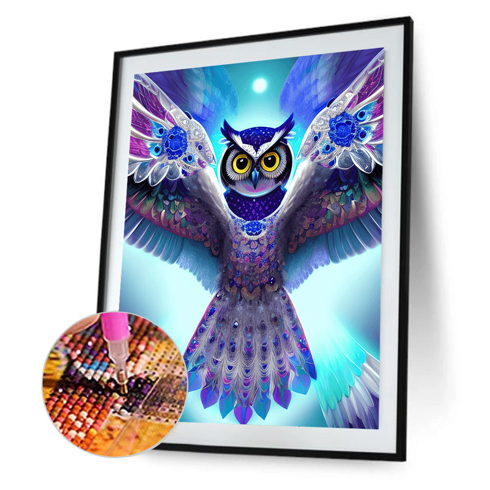 Spread Wings Owl - Full Round Drill Diamond Painting 30*40CM