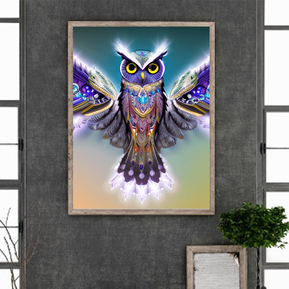 Spread Wings Owl - Full Round Drill Diamond Painting 30*40CM