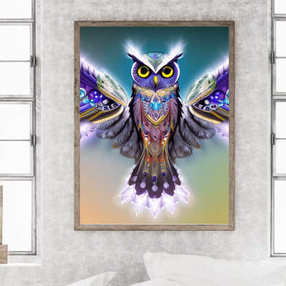 Spread Wings Owl - Full Round Drill Diamond Painting 30*40CM