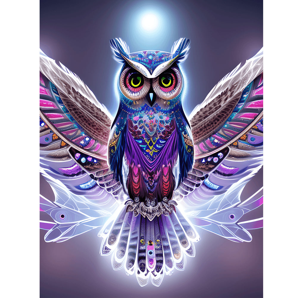 Spread Wings Owl - Full Round Drill Diamond Painting 30*40CM