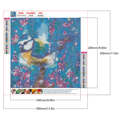 Sparrow - Full Round Drill Diamond Painting 30*30CM