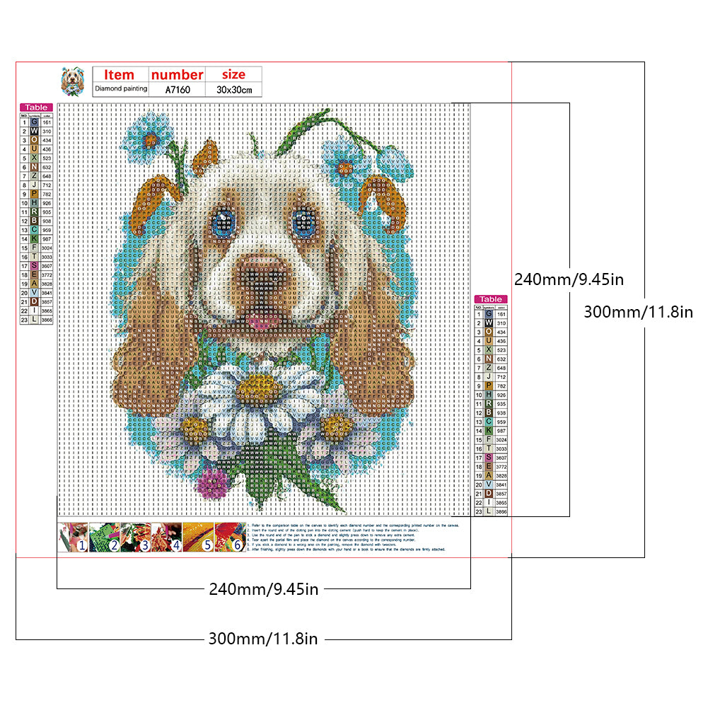 Dog - Full Round Drill Diamond Painting 30*30CM