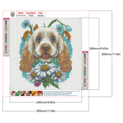 Dog - Full Round Drill Diamond Painting 30*30CM