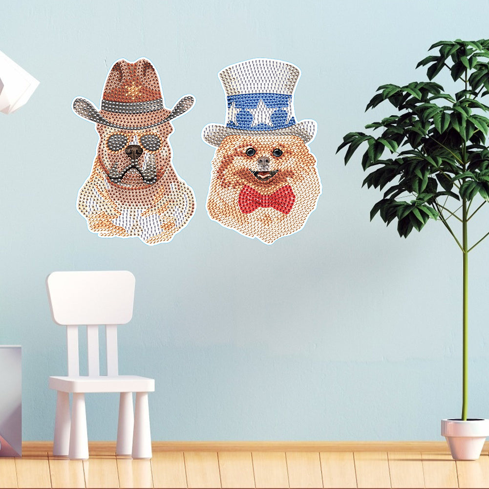4pcs Diamond Mosaic Sticker Art Crafts Dog DIY Children Gift Diamond Art Sticker