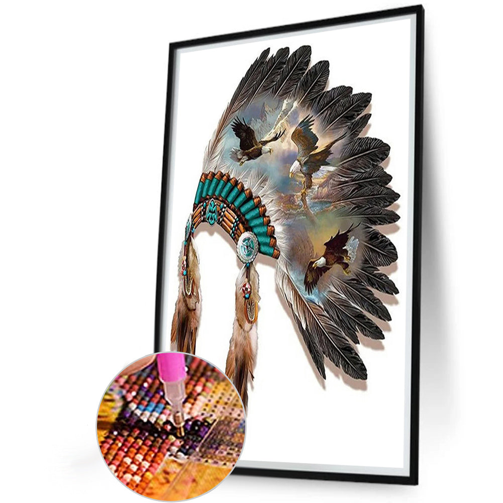 Indian Headdress - Full Square Drill Diamond Painting 20*30CM