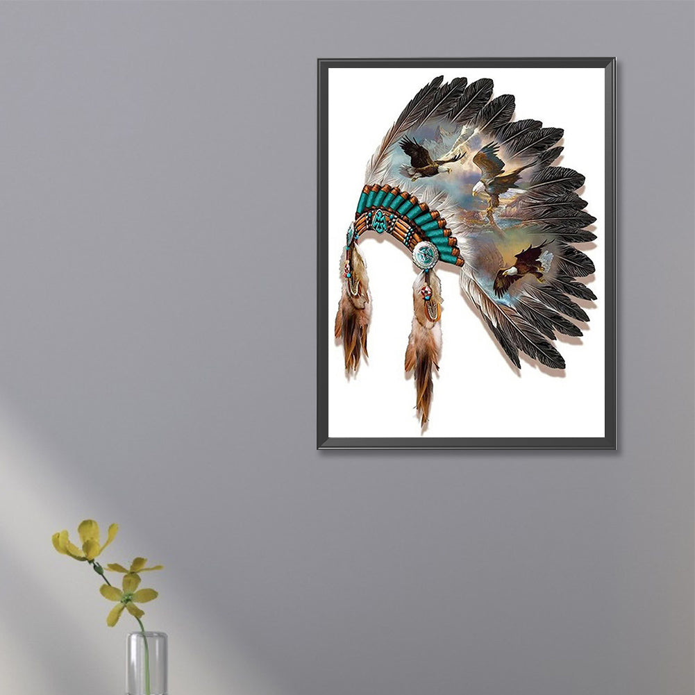 Indian Headdress - Full Square Drill Diamond Painting 20*30CM