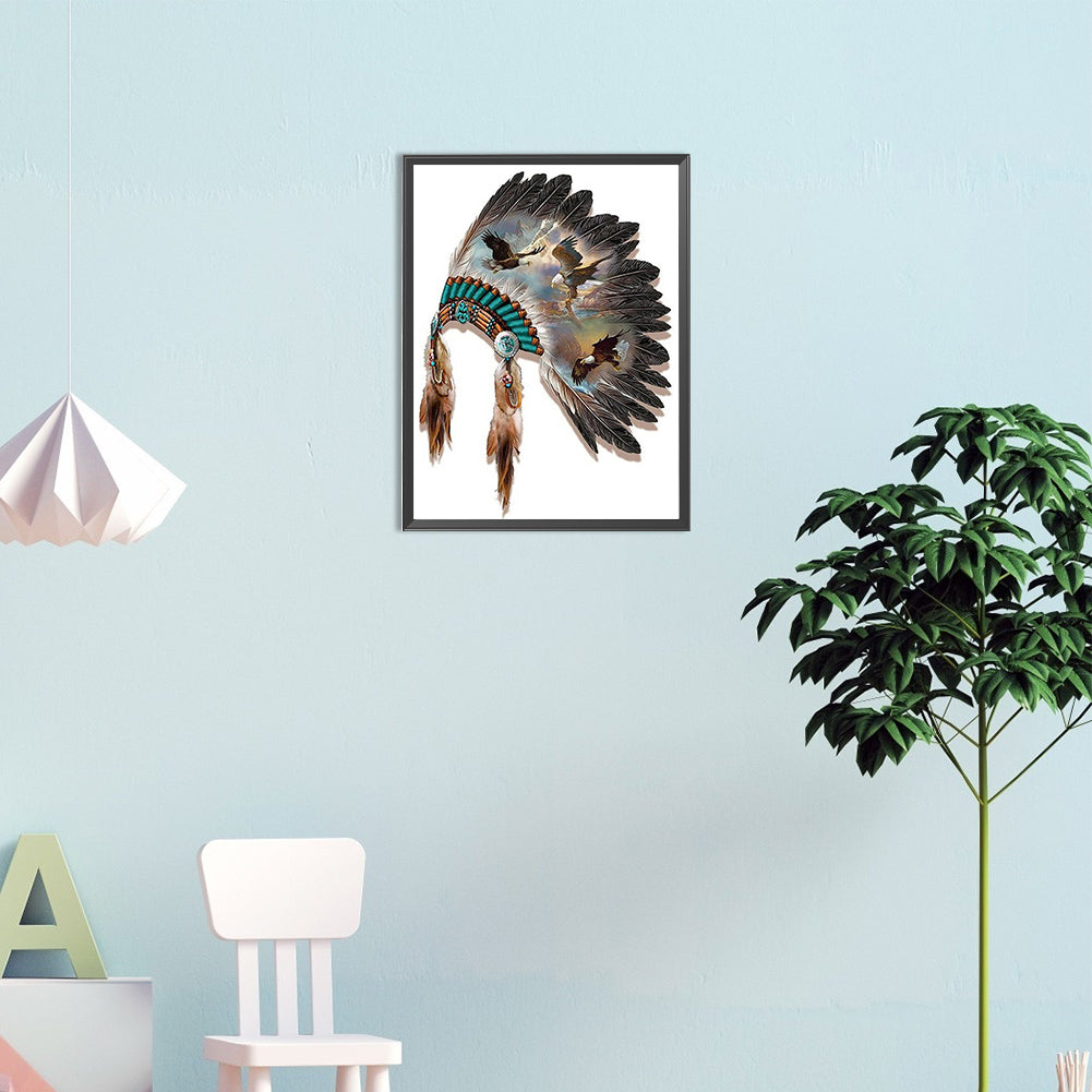 Indian Headdress - Full Square Drill Diamond Painting 20*30CM