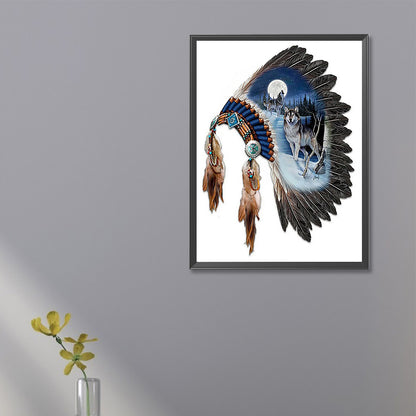 Indian Headdress - Full Square Drill Diamond Painting 20*30CM