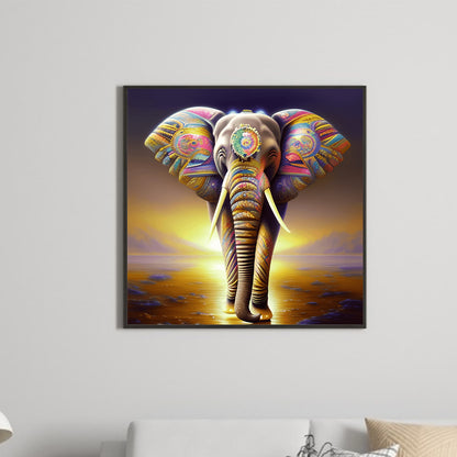 Elephants Walking In The Starry Sky - Full Round Drill Diamond Painting 30*30CM