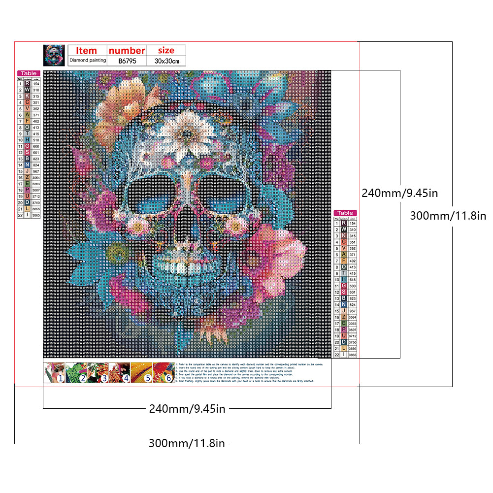 Personalized Skull - Full Round Drill Diamond Painting 30*30CM