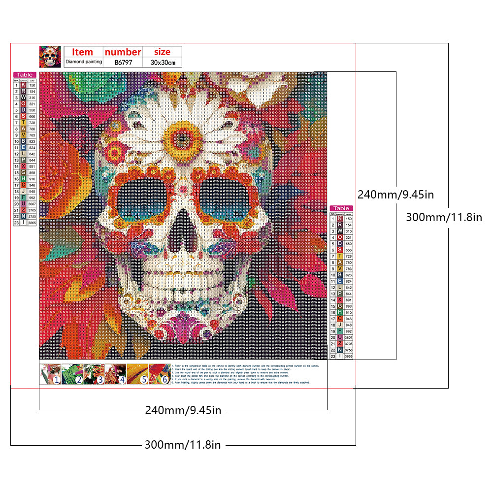 Personalized Skull - Full Round Drill Diamond Painting 30*30CM