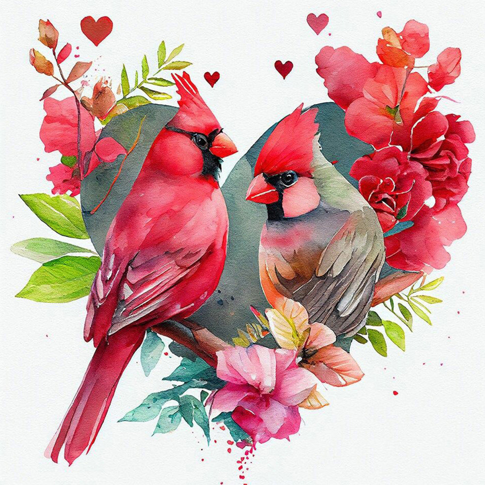 Love Wreath Bird - Full Round Drill Diamond Painting 30*30CM