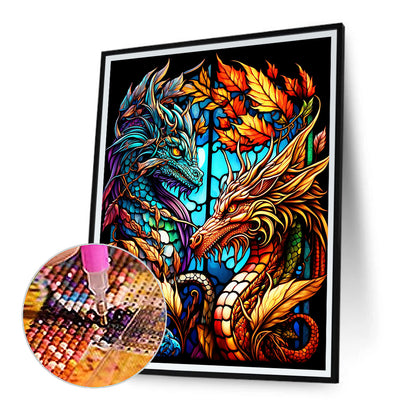 Pterodactyl Glass Painting - Full Round Drill Diamond Painting 30*40CM