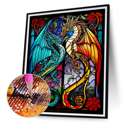 Pterodactyl Glass Painting - Full Round Drill Diamond Painting 30*40CM