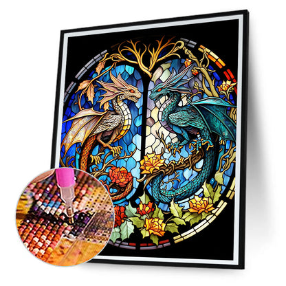 Pterodactyl Glass Painting - Full Round Drill Diamond Painting 30*40CM