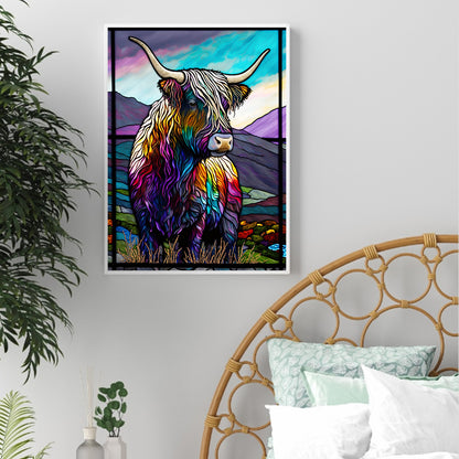 Highland Yak Glass Painting - Full Round Drill Diamond Painting 30*40CM