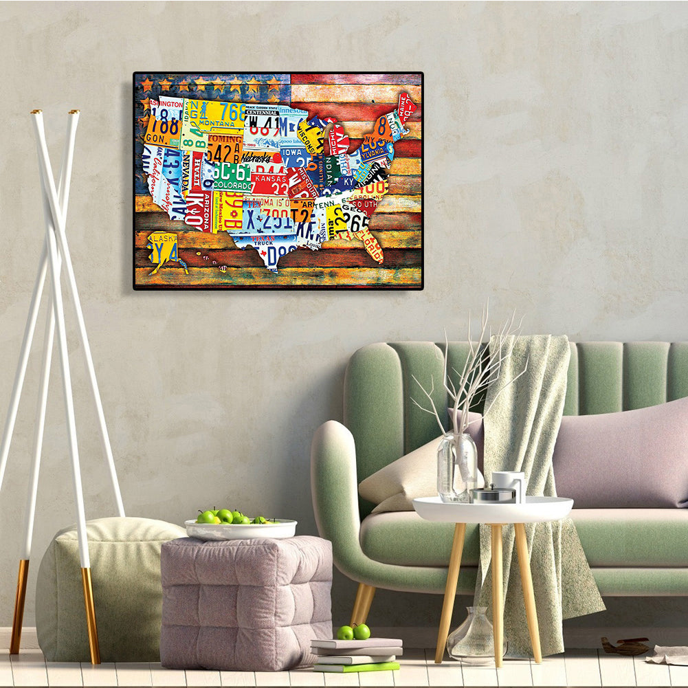 Advertising Map - Full Round Drill Diamond Painting 40*30CM