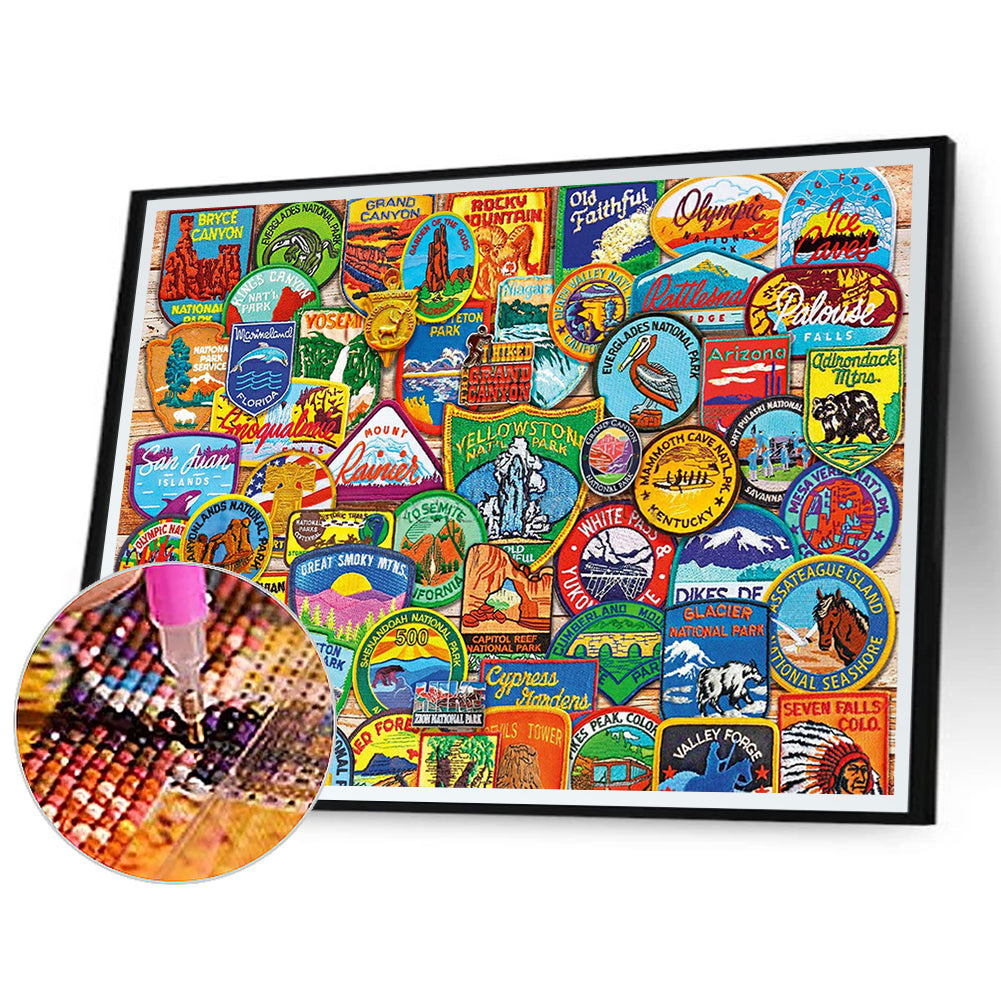 Badge - Full Round Drill Diamond Painting 40*30CM