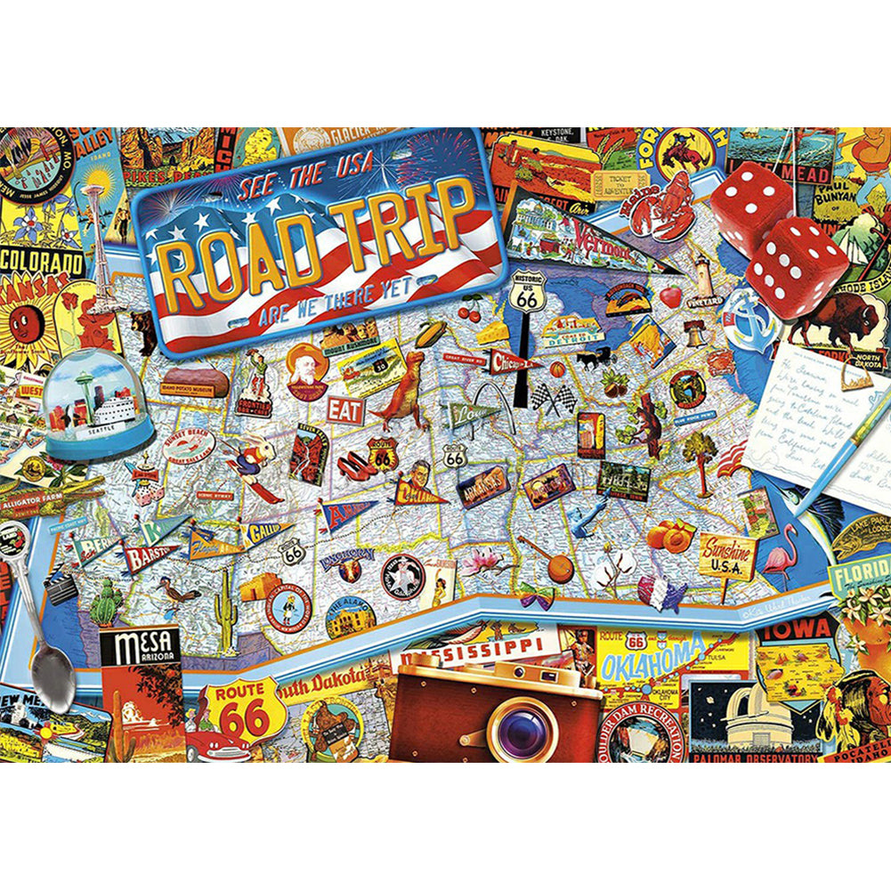 Route Map - Full Round Drill Diamond Painting 40*30CM