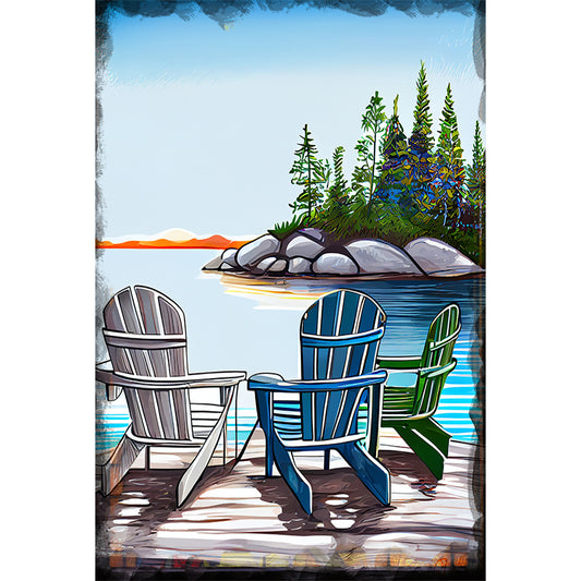 Beach Chair - Full Round Drill Diamond Painting 30*40CM