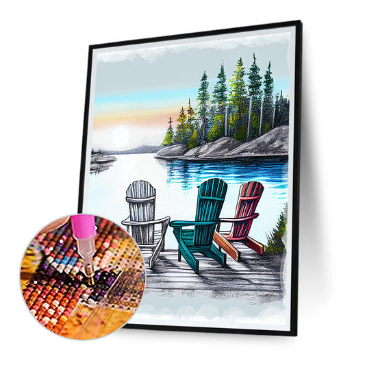 Beach Chair - Full Round Drill Diamond Painting 30*40CM