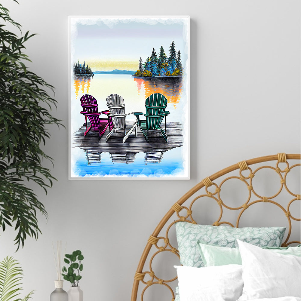 Beach Chair - Full Round Drill Diamond Painting 30*40CM