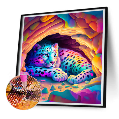 Color Leopard - Full Round Drill Diamond Painting 30*30CM