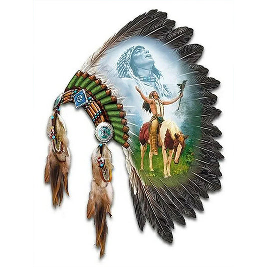 Indian Headdress - Full Square Drill Diamond Painting 30*40CM