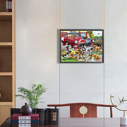 Animals Playing - Full Round Drill Diamond Painting 40*30CM