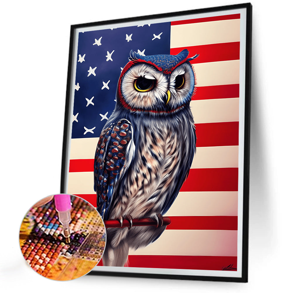 American Flag Animal - Full Round Drill Diamond Painting 30*40CM