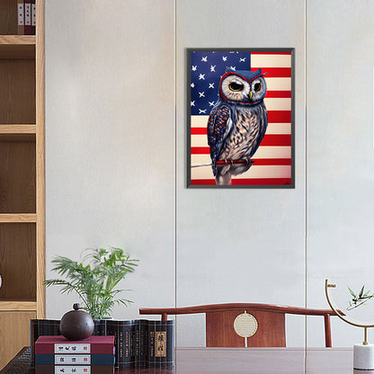 American Flag Animal - Full Round Drill Diamond Painting 30*40CM