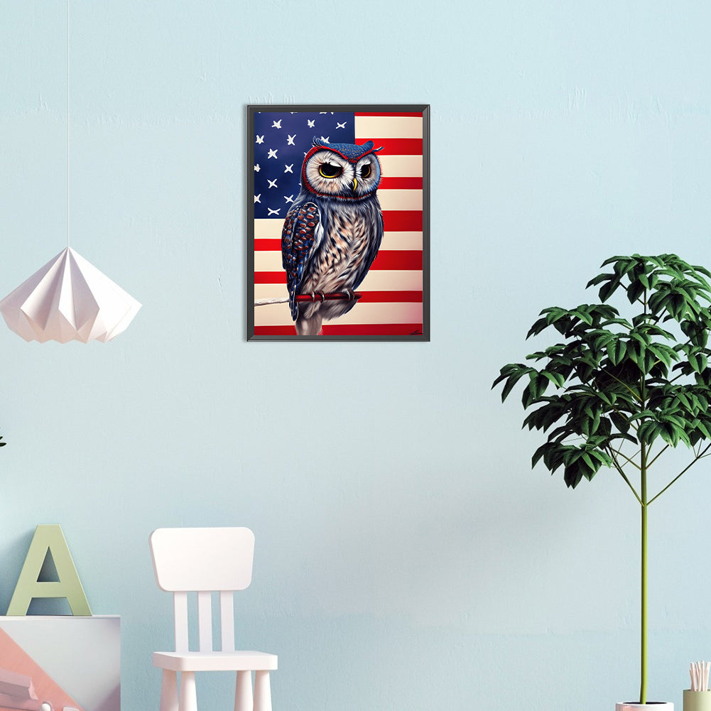 American Flag Animal - Full Round Drill Diamond Painting 30*40CM