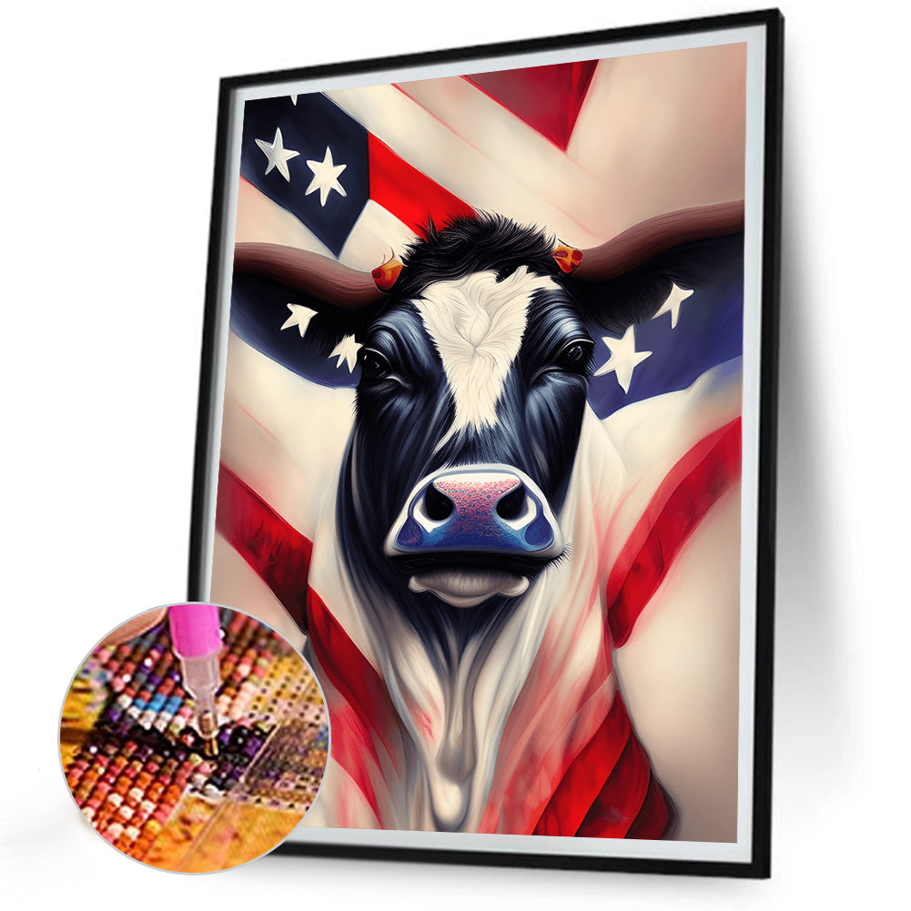 American Flag Animal - Full Round Drill Diamond Painting 30*40CM