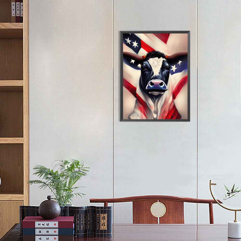 American Flag Animal - Full Round Drill Diamond Painting 30*40CM