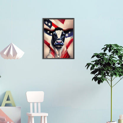 American Flag Animal - Full Round Drill Diamond Painting 30*40CM