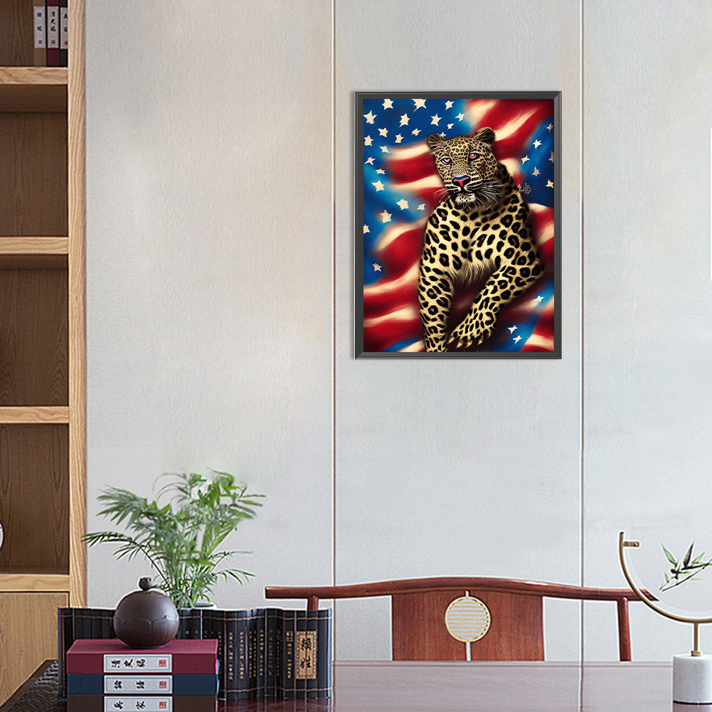 American Flag Animal - Full Round Drill Diamond Painting 30*40CM