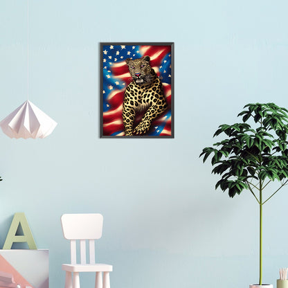 American Flag Animal - Full Round Drill Diamond Painting 30*40CM