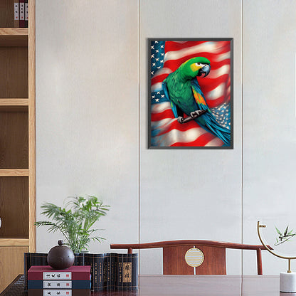 American Flag Animal - Full Round Drill Diamond Painting 30*40CM