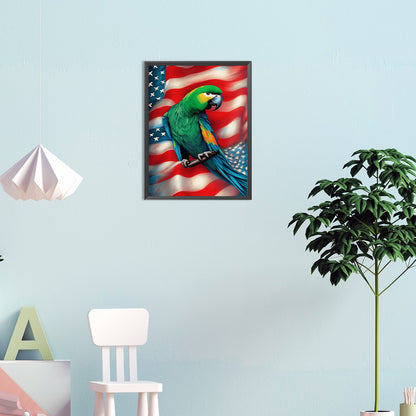 American Flag Animal - Full Round Drill Diamond Painting 30*40CM